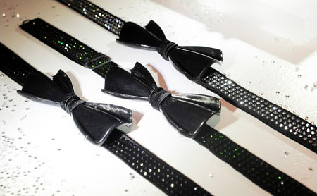 Carbon fiber ties with Swarovski crystals for men and women