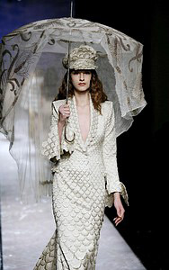 John Galliano embraced the Russian look at Paris Fashion Week yesterday